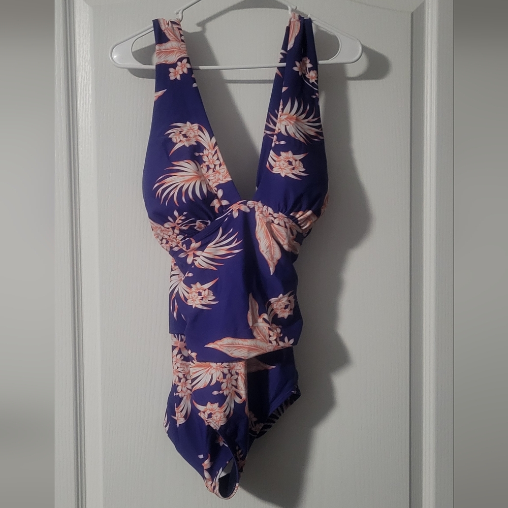 Floral Halter One-Piece Swimsuit